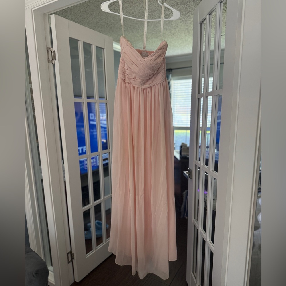Bill Levkoff Strapless Blush Maxi Dress, Size 10 - Picture 2 of 10